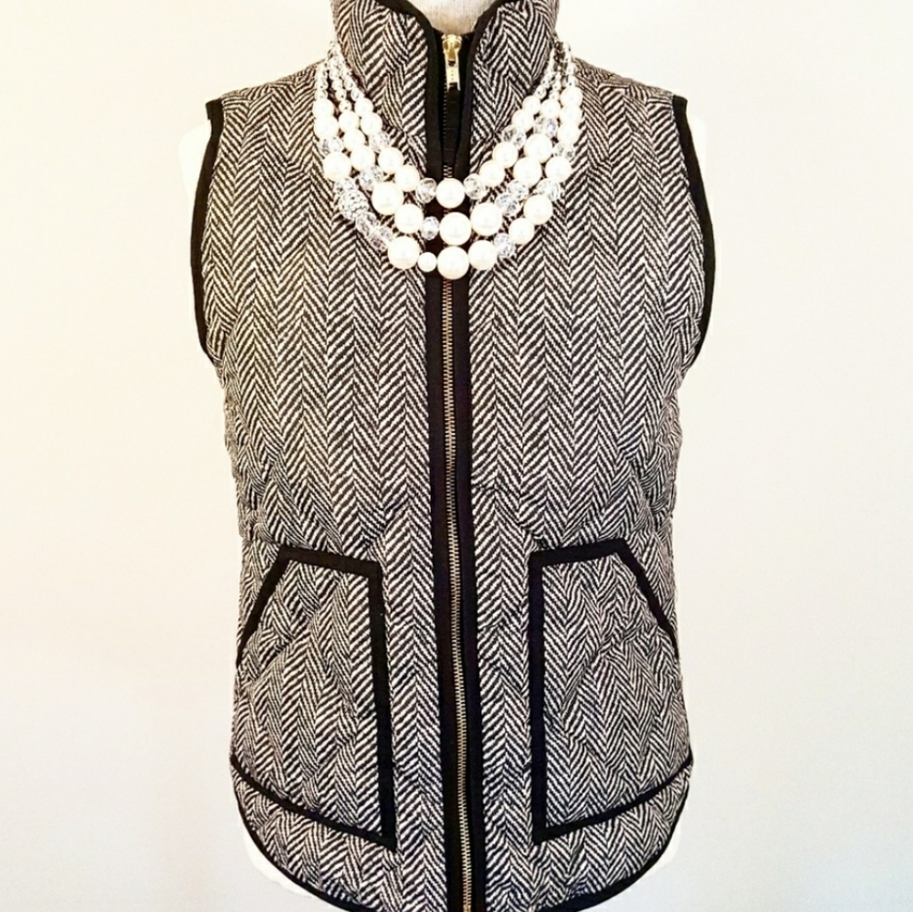 J Crew Factory Herringbone Quilted Vest